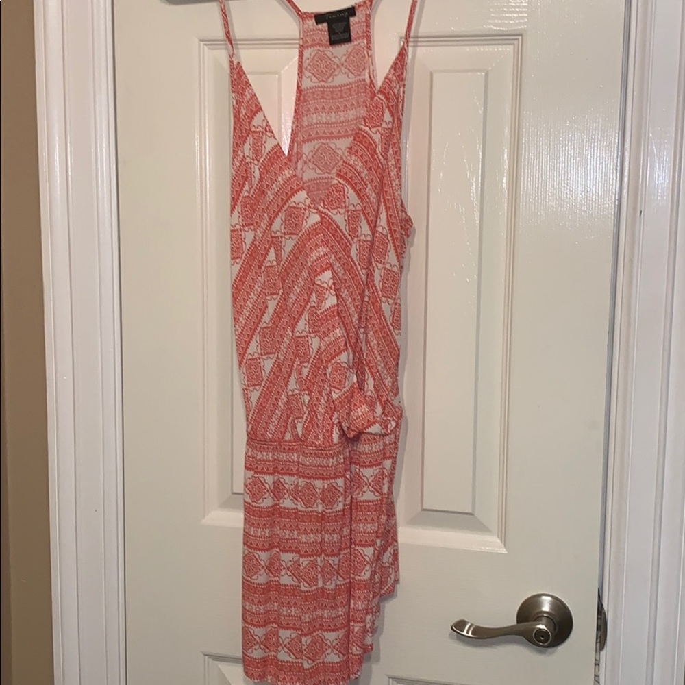 coral tribal romper